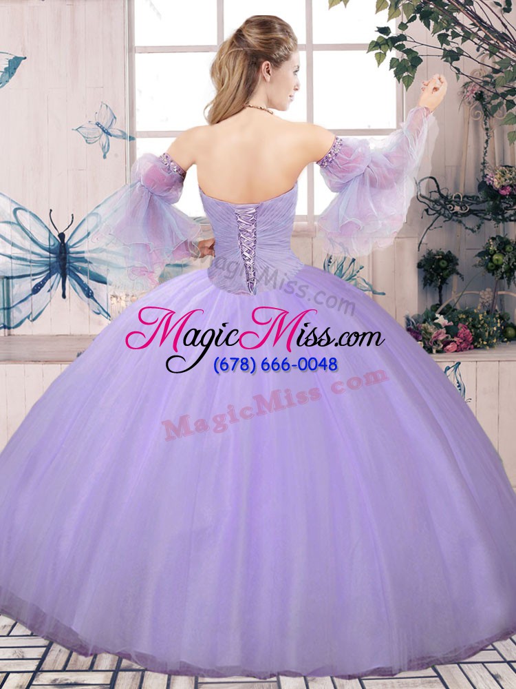 wholesale floor length lilac sweet 16 quinceanera dress halter top sleeveless lace up