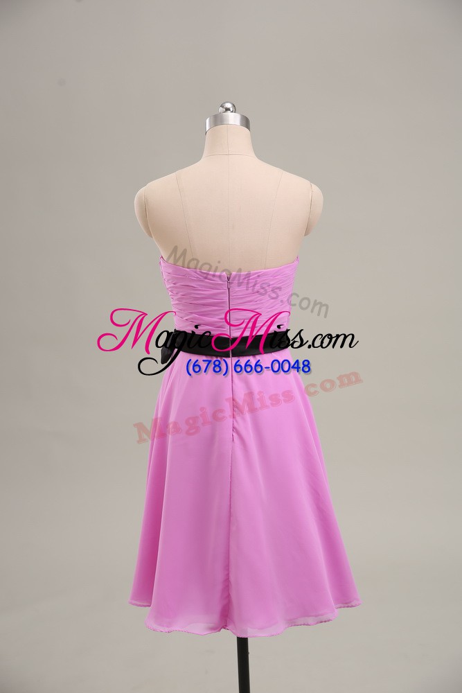 wholesale chiffon sweetheart sleeveless zipper ruching prom dresses in lilac