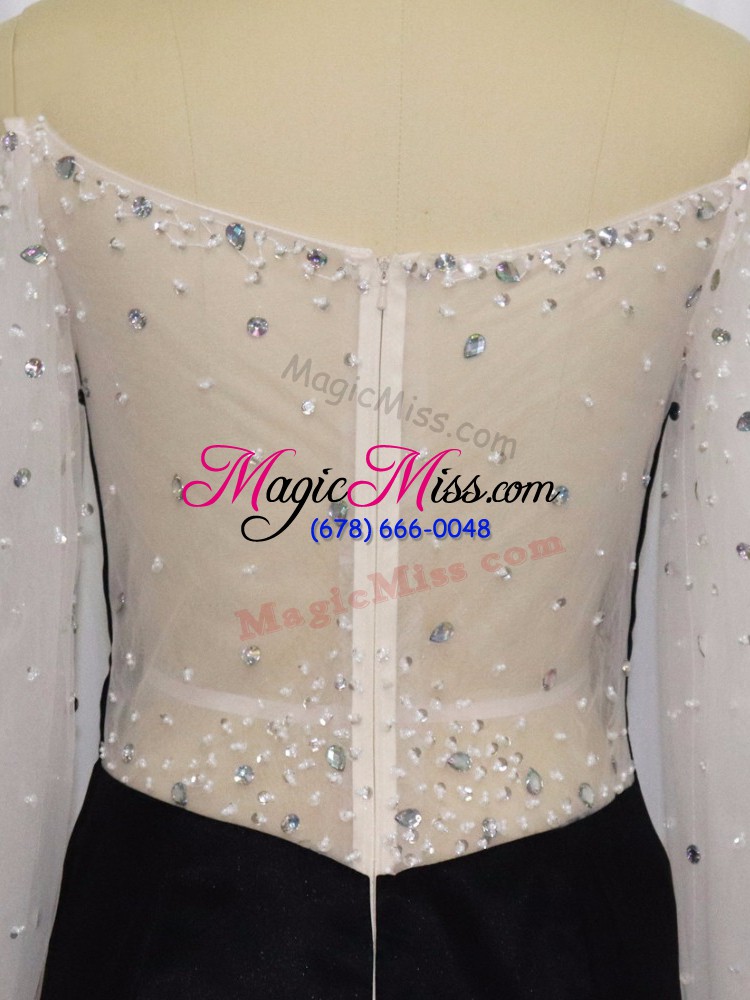 wholesale hot selling mermaid prom party dress white off the shoulder chiffon long sleeves floor length zipper