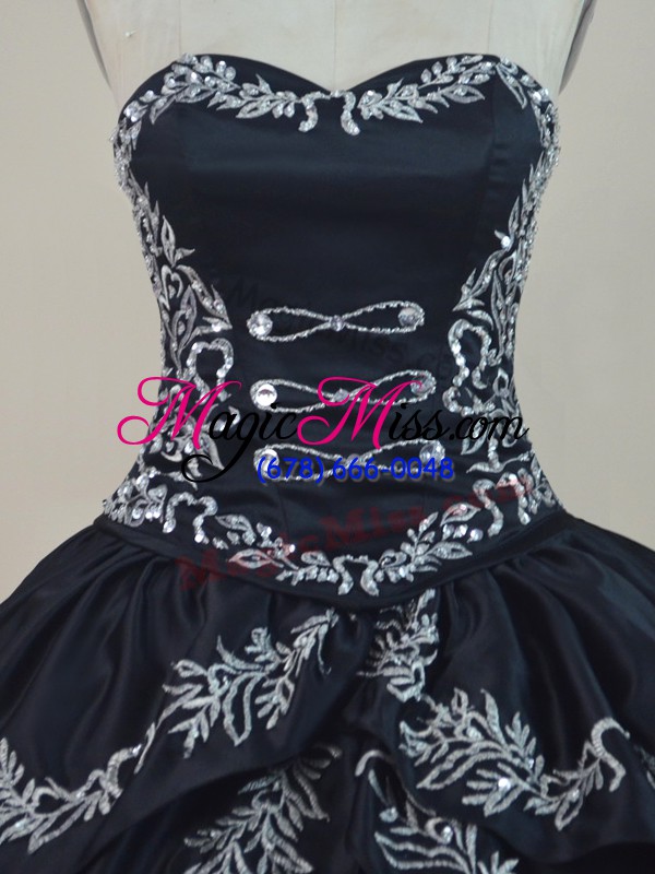 wholesale chic sleeveless lace up floor length embroidery quinceanera dresses