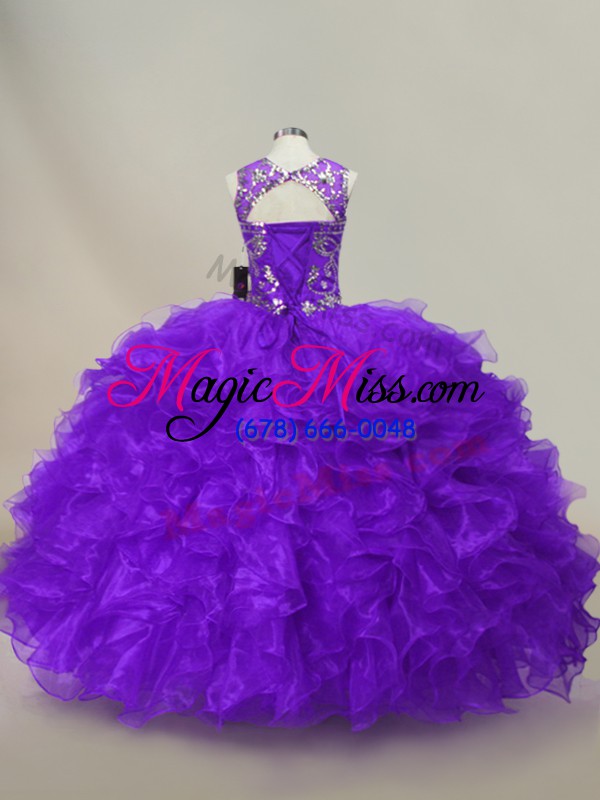 wholesale cute sleeveless ruffles and sequins lace up 15th birthday dress