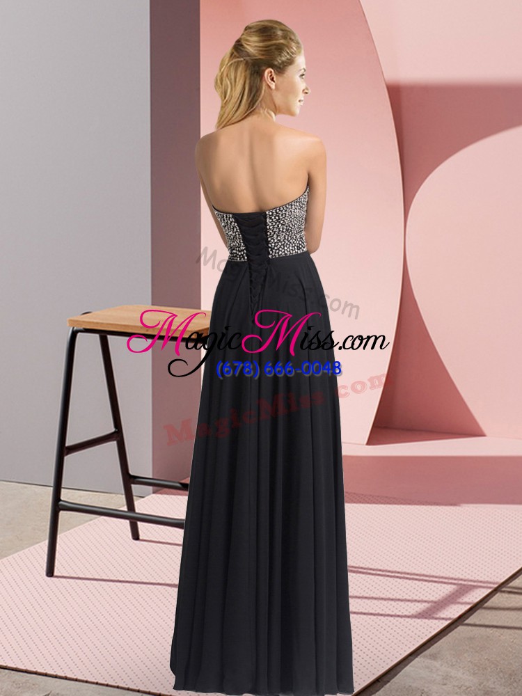 wholesale low price sleeveless lace up floor length beading prom party dress