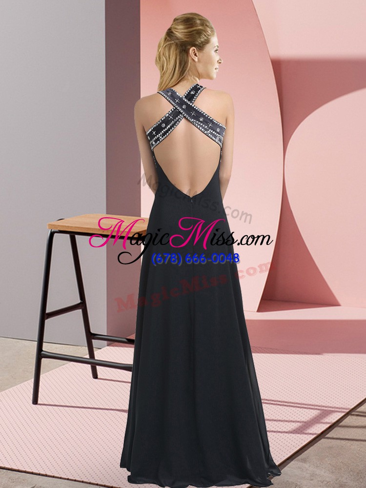 wholesale glamorous purple sleeveless beading floor length evening dress