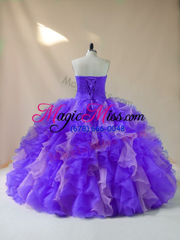 wholesale customized halter top sleeveless lace up 15 quinceanera dress multi-color organza