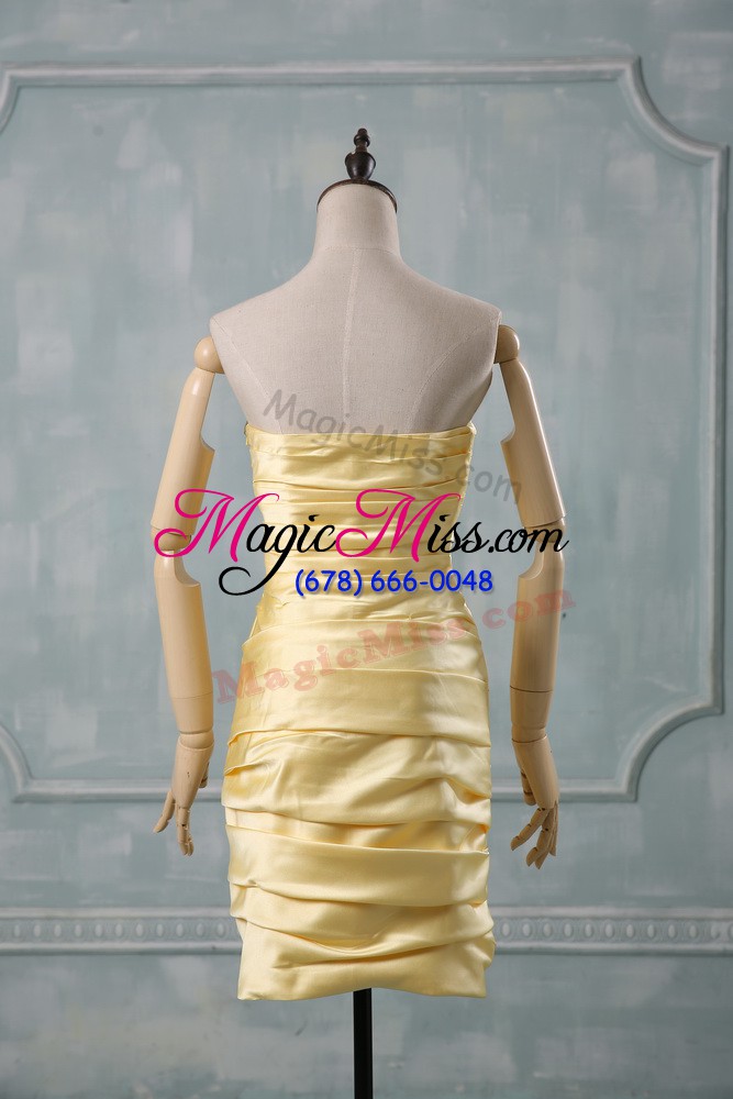 wholesale yellow side zipper sweetheart beading and ruching prom gown taffeta sleeveless