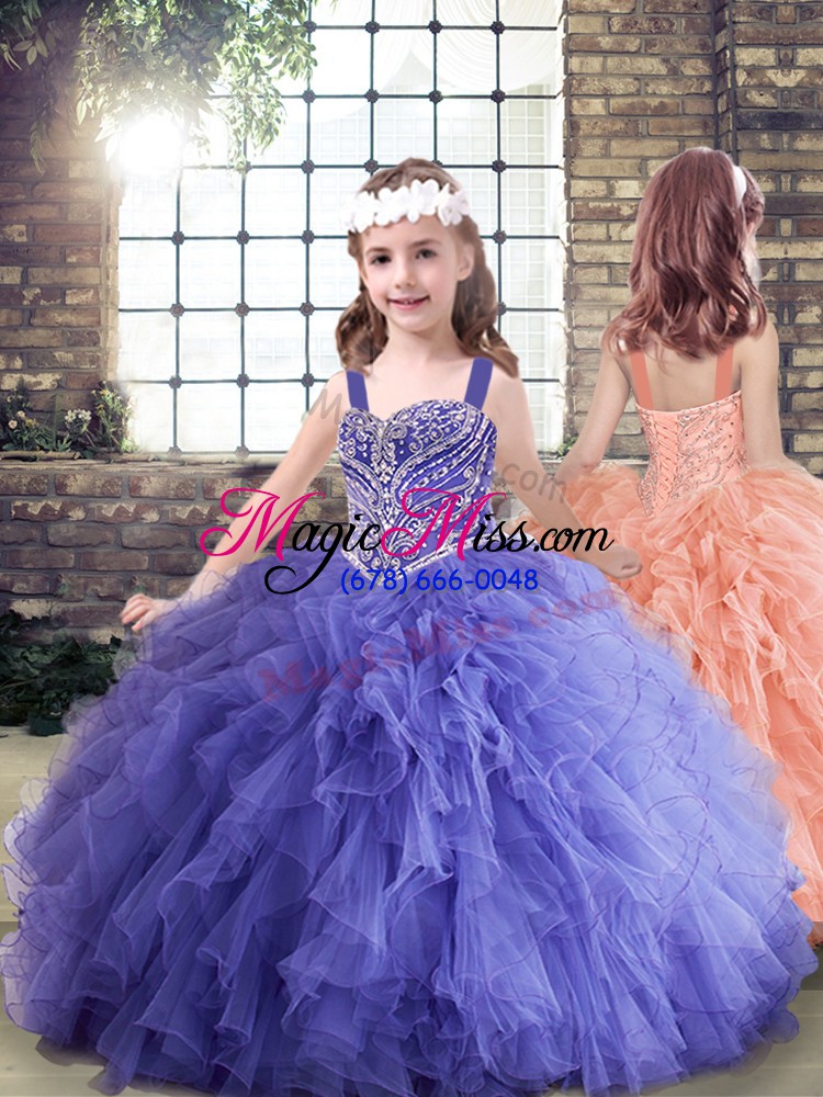 wholesale tulle sweetheart sleeveless lace up beading and ruffles sweet 16 dresses in lavender