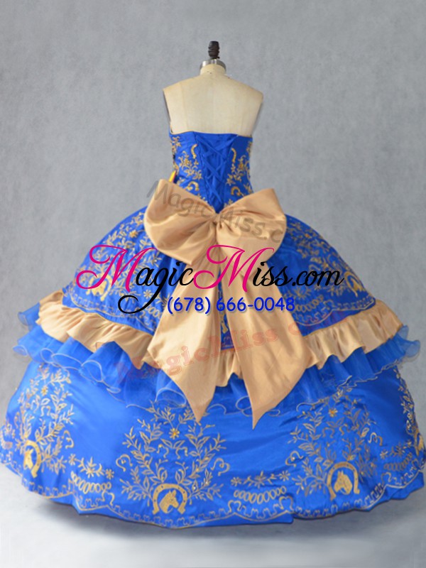 wholesale amazing floor length ball gowns sleeveless blue quinceanera dress lace up