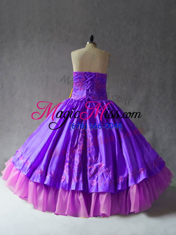 wholesale purple 15 quinceanera dress sweet 16 and quinceanera with embroidery sweetheart sleeveless lace up