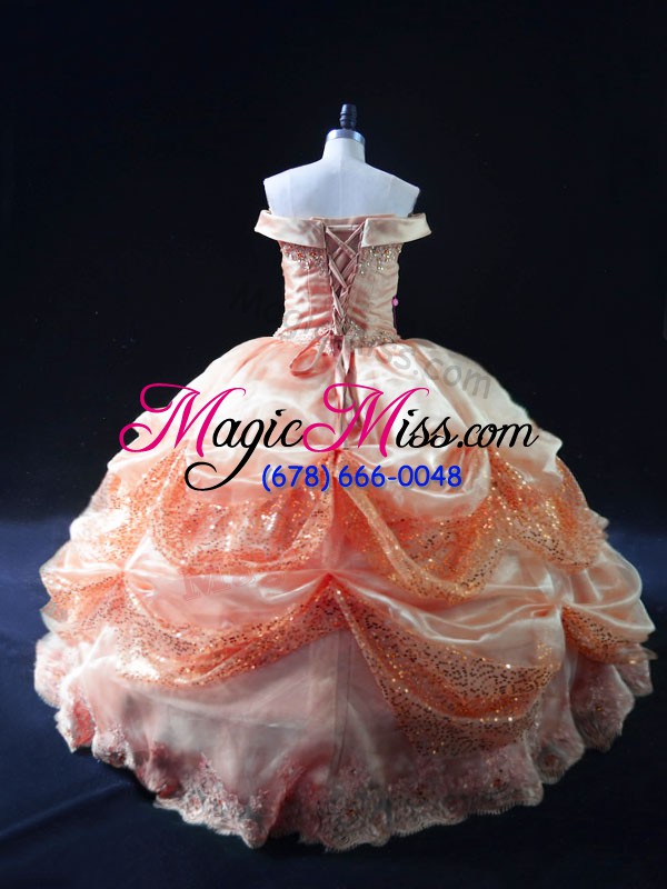 wholesale eye-catching floor length ball gowns sleeveless watermelon red sweet 16 dress lace up