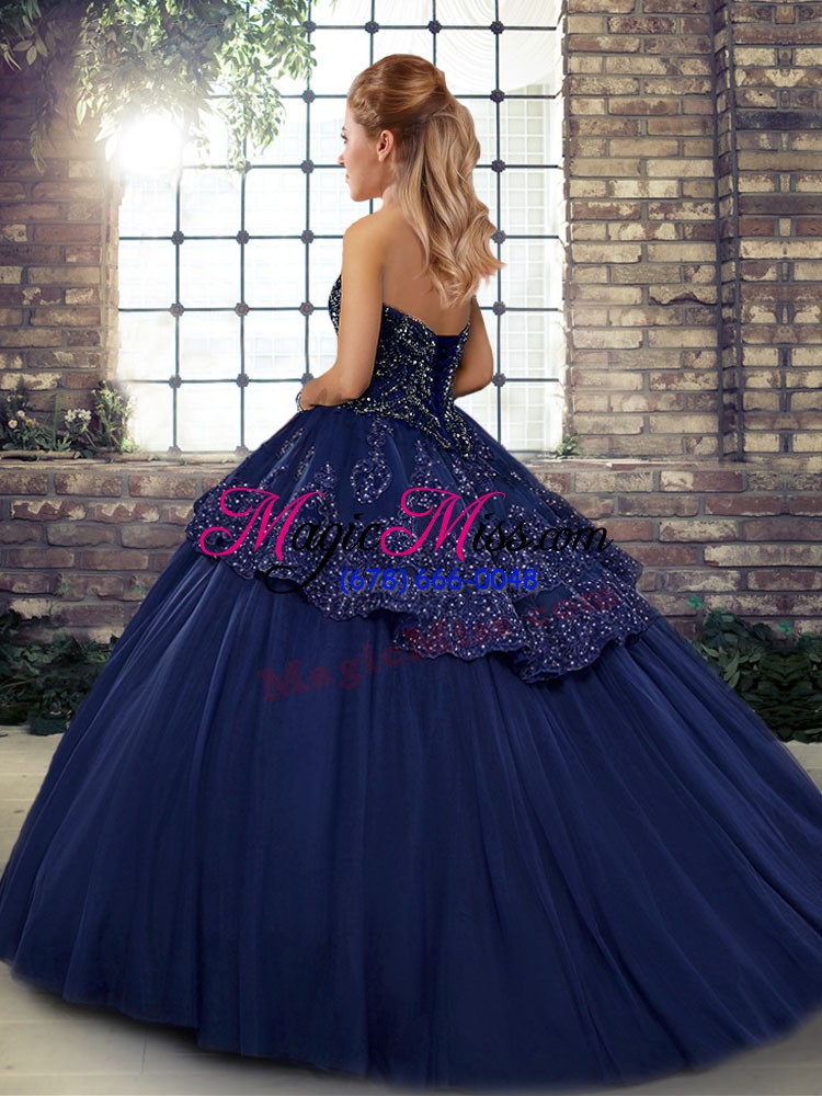 wholesale new style sweetheart sleeveless tulle sweet 16 dresses beading and appliques lace up