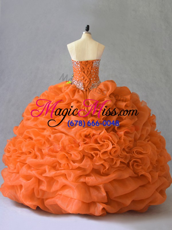 wholesale vintage floor length orange quinceanera gowns sweetheart sleeveless lace up