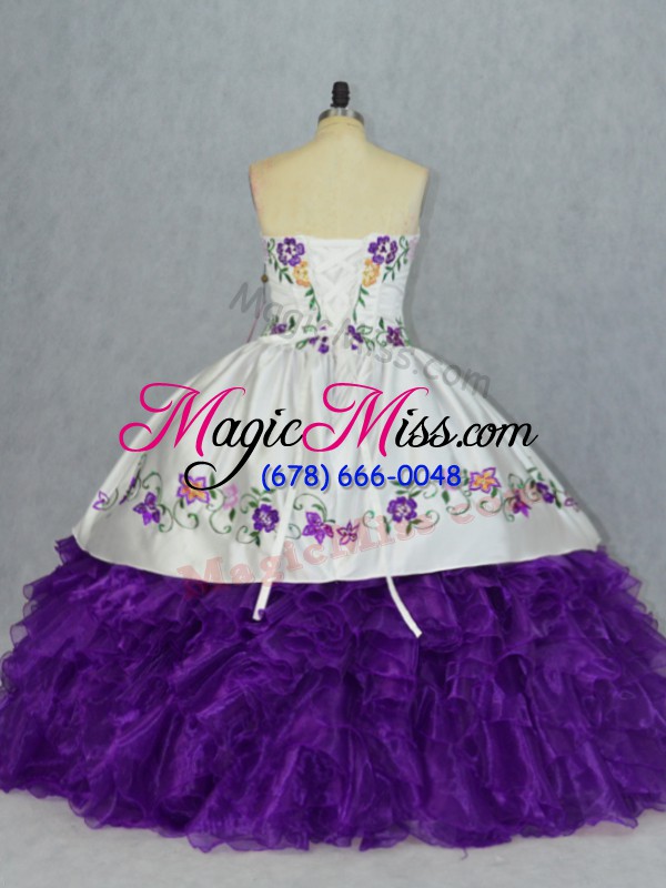 wholesale beautiful sleeveless lace up floor length embroidery and ruffles sweet 16 dress