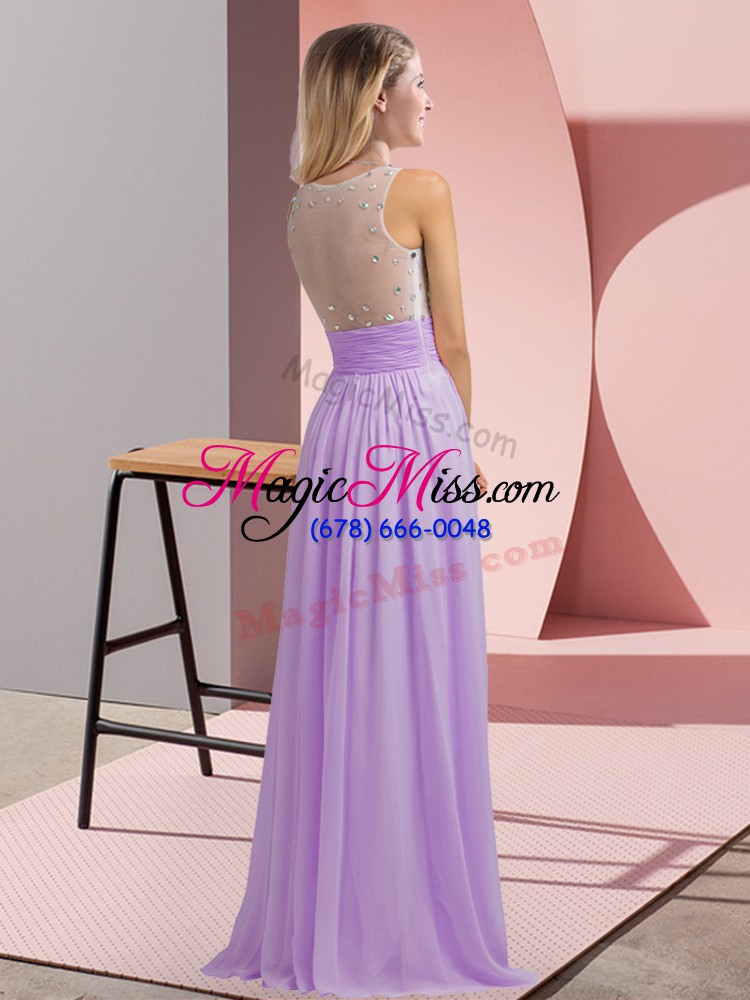 wholesale graceful lavender scoop side zipper beading court dresses for sweet 16 sleeveless