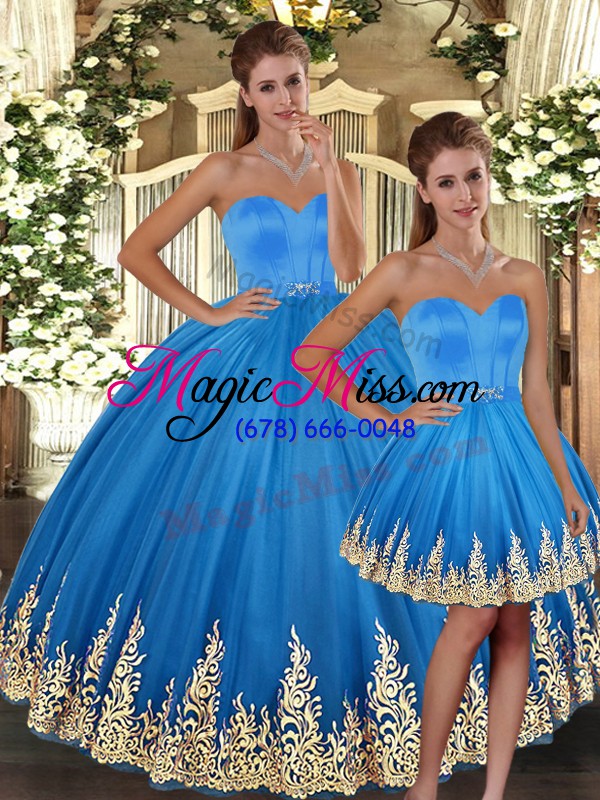 wholesale tulle sleeveless floor length ball gown prom dress and embroidery