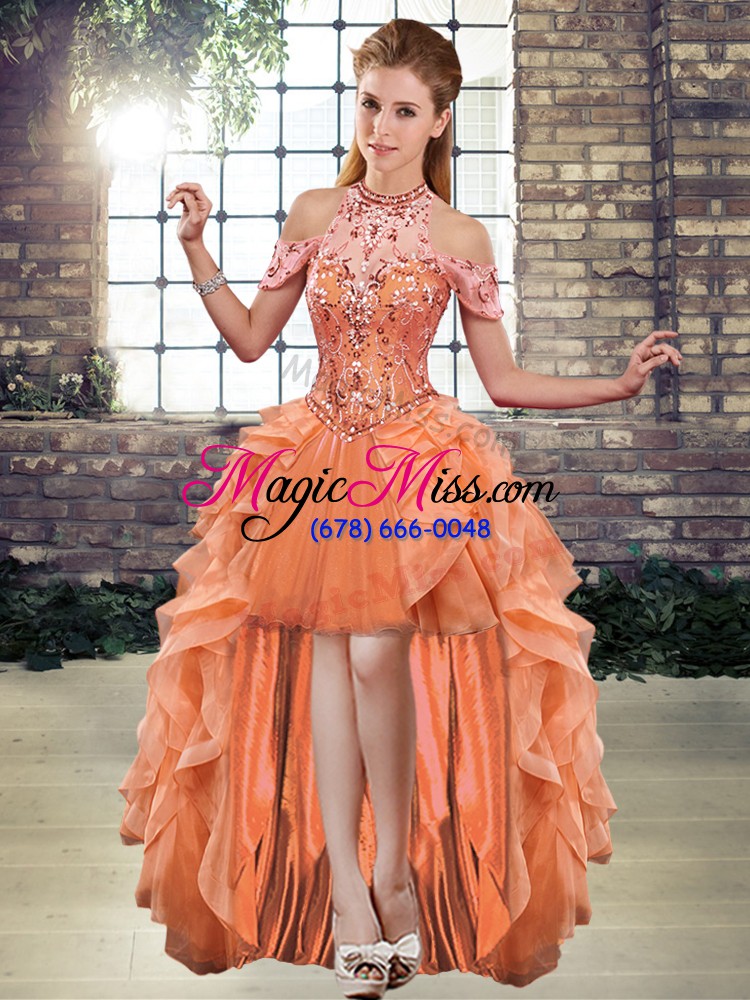 wholesale sumptuous sleeveless lace up floor length beading and ruffles sweet 16 quinceanera dress