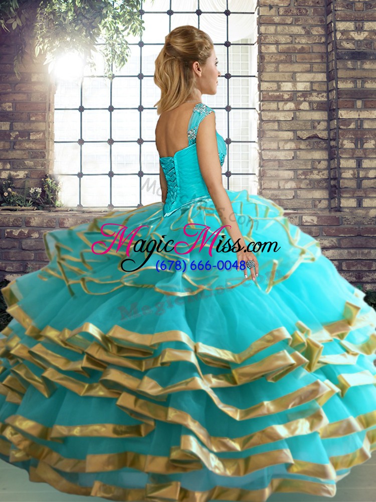 wholesale top selling ball gowns quinceanera dresses off the shoulder tulle sleeveless floor length lace up