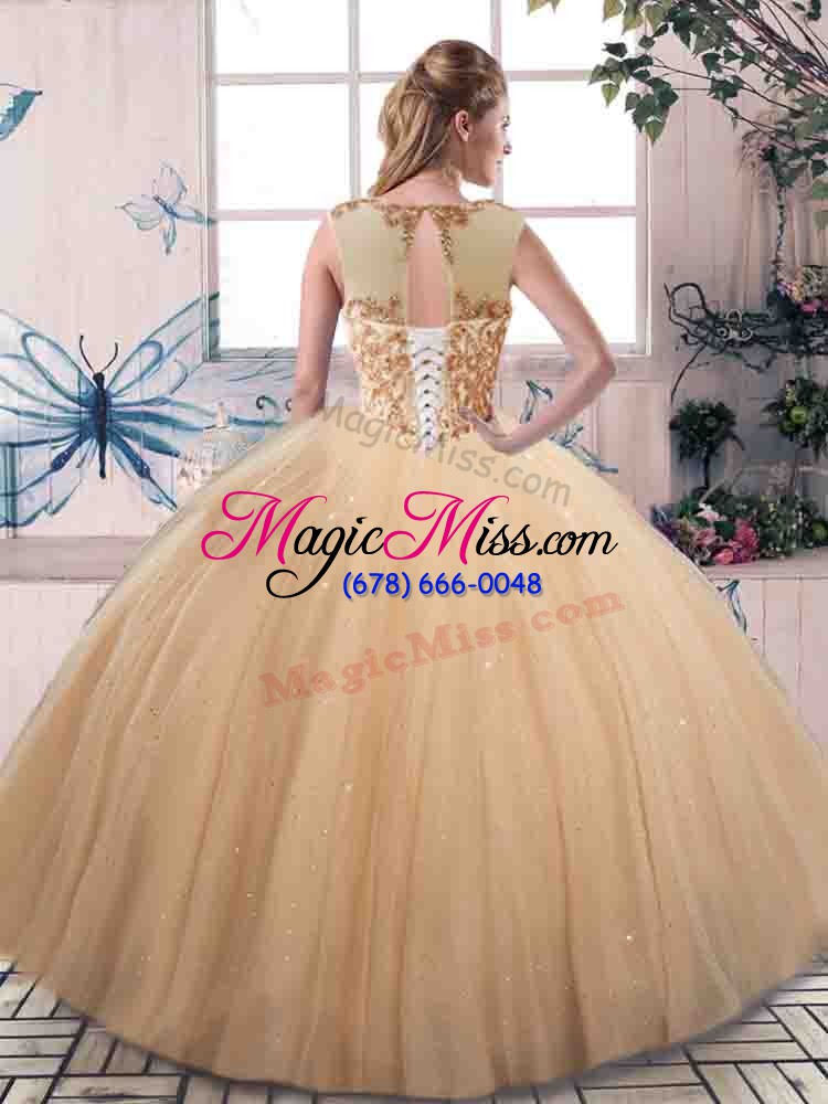 wholesale fashion blue lace up scoop beading 15th birthday dress tulle sleeveless