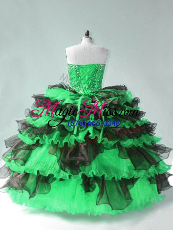 wholesale fitting floor length ball gowns sleeveless green quinceanera dresses lace up