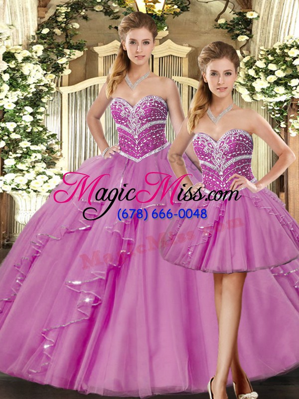 wholesale floor length lilac 15 quinceanera dress sweetheart sleeveless lace up