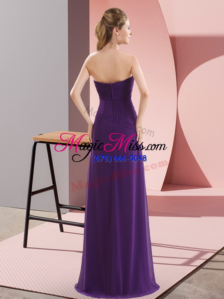 wholesale purple zipper homecoming dress beading sleeveless floor length