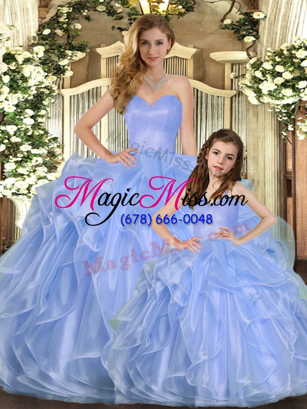 wholesale lavender lace up sweet 16 quinceanera dress ruffles sleeveless floor length