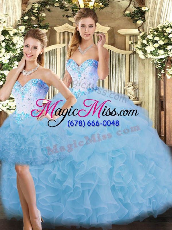 wholesale floor length blue quinceanera gowns sweetheart sleeveless lace up