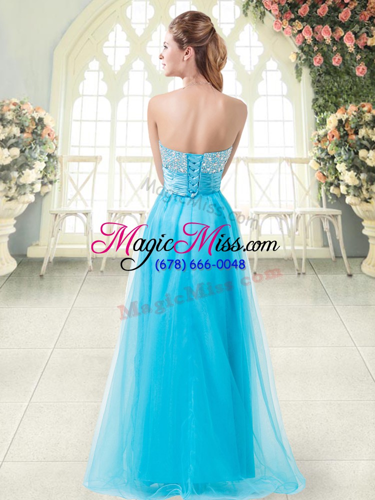 wholesale sweetheart sleeveless prom party dress floor length beading purple tulle