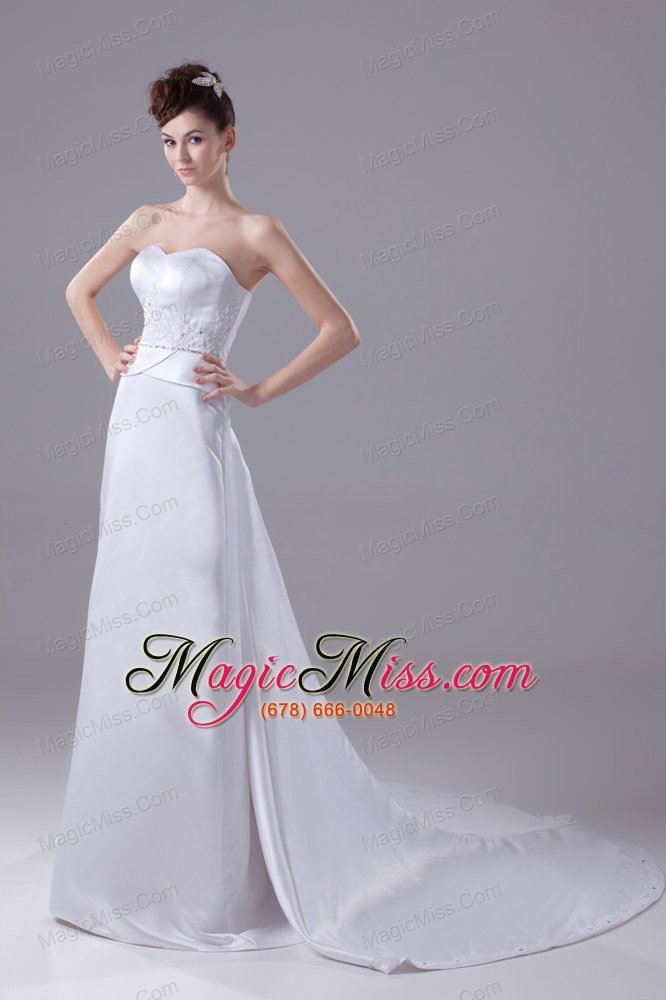 wholesale lace and beading sweetheart watteau train wedding dress