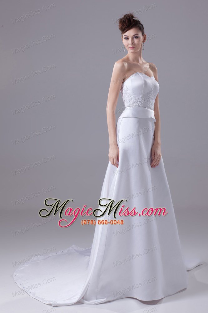 wholesale lace and beading sweetheart watteau train wedding dress