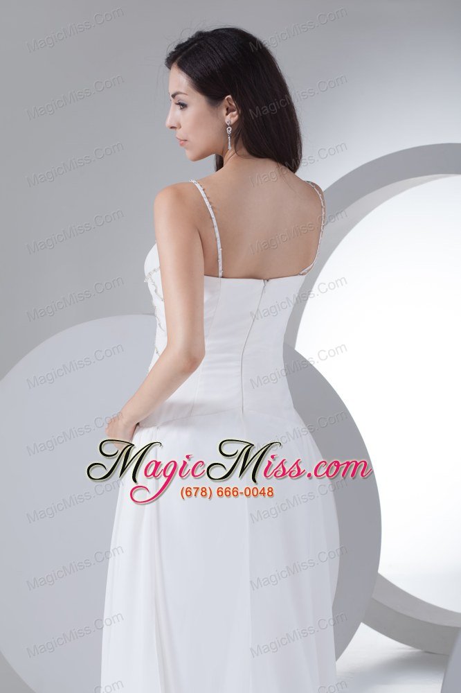 wholesale column v-neck appliques chiffon wedding dress