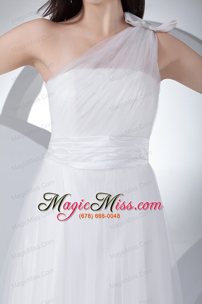 wholesale empire one shoulder ruching bow wedding dress