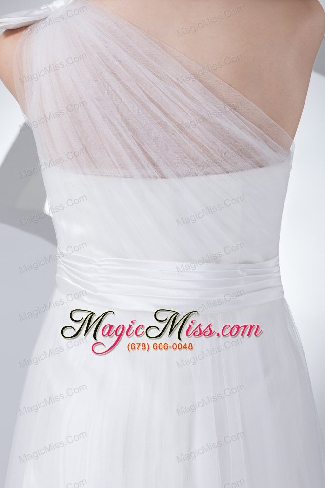 wholesale empire one shoulder ruching bow wedding dress