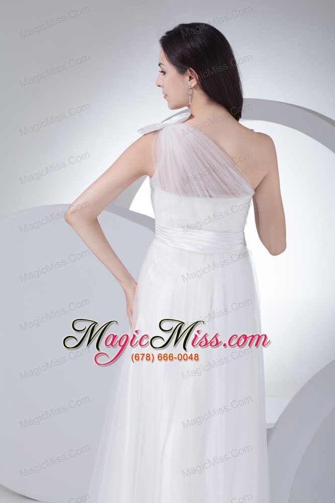 wholesale empire one shoulder ruching bow wedding dress