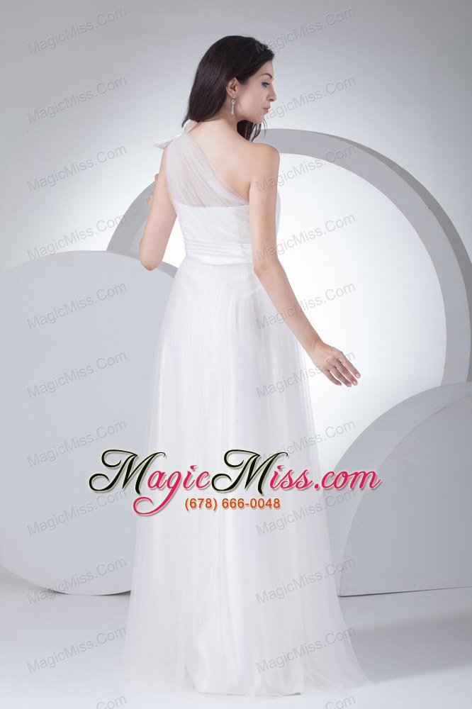 wholesale empire one shoulder ruching bow wedding dress