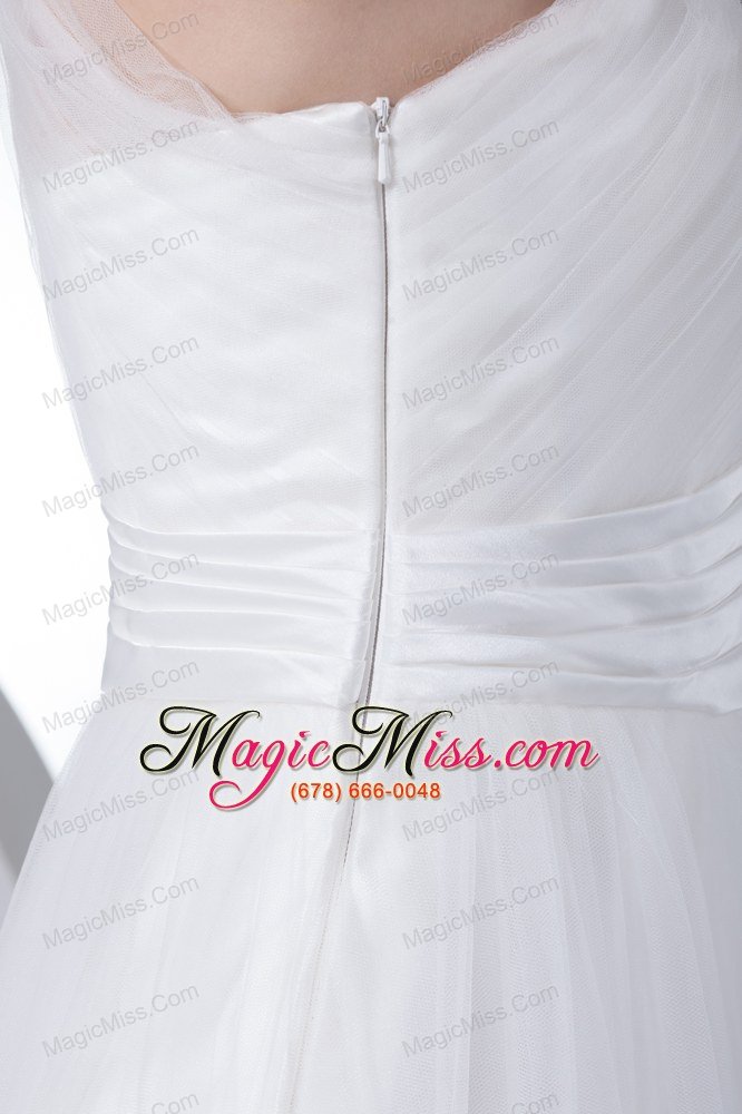 wholesale empire one shoulder ruching bow wedding dress