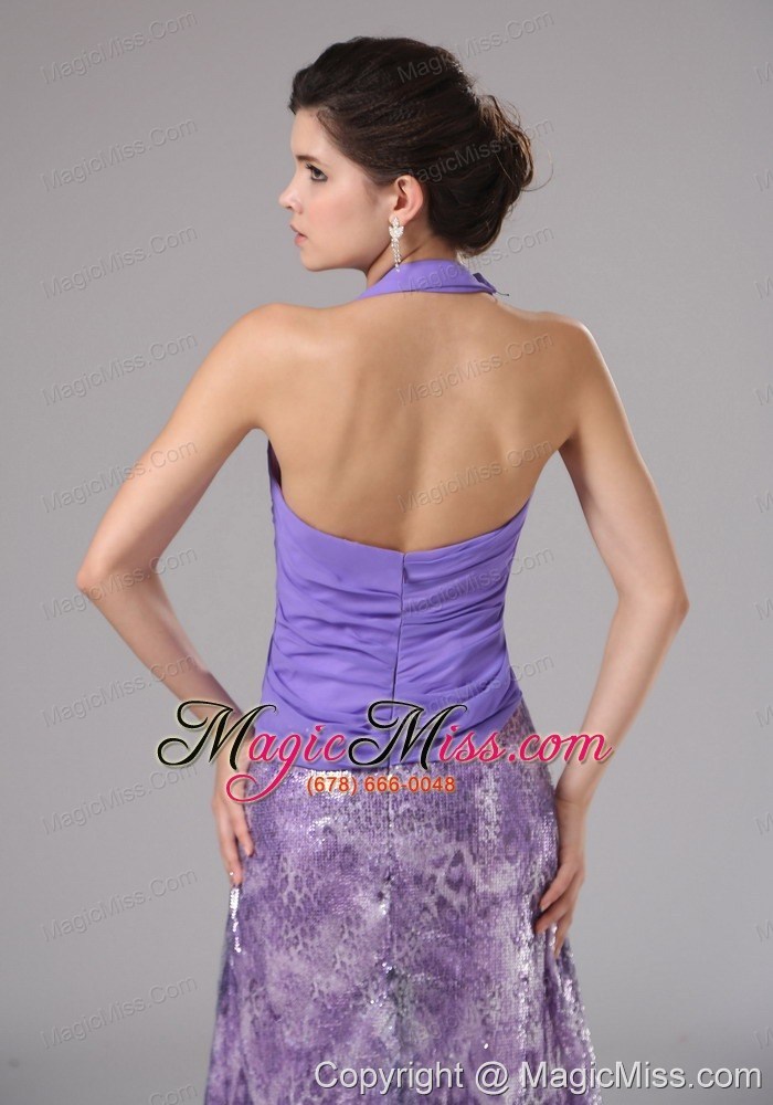 wholesale purrple custom made halter ruched bodice for rrom dress in california