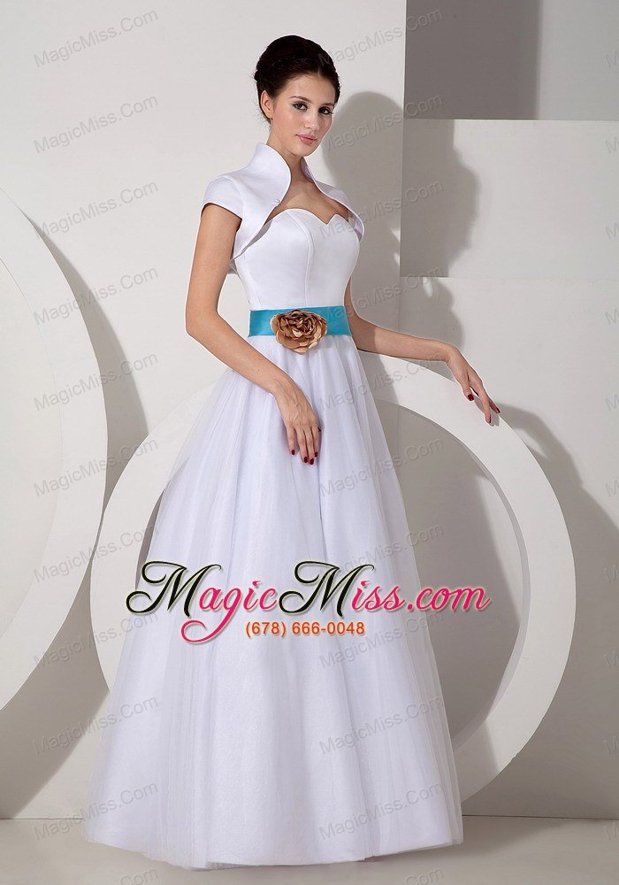 wholesale popular a-line sweetheart floor-length taffeta sash wedding dress