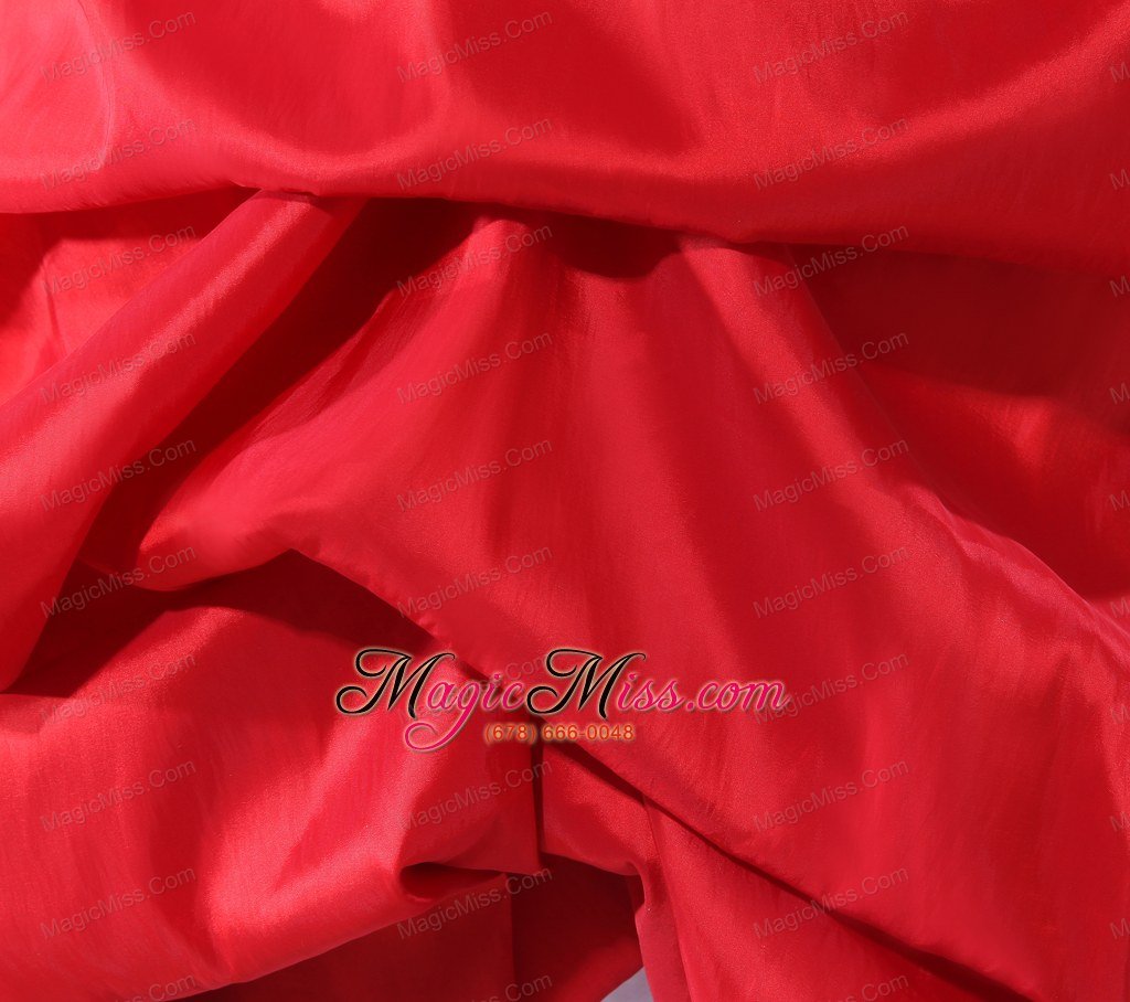 wholesale pick-ups mermaid strapless hand made flower court train red wedding dress