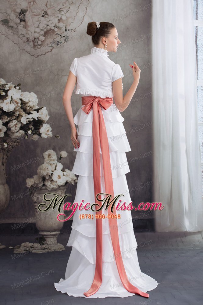 wholesale sweetheart hand made flowers wedding dress with ruffled layers