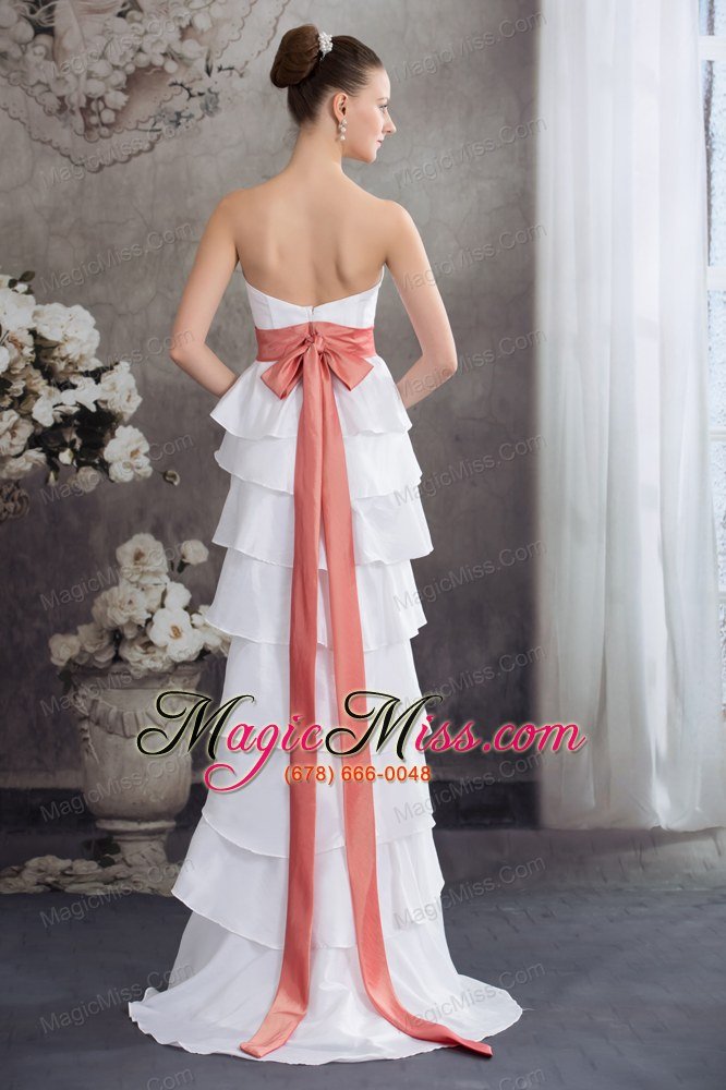 wholesale sweetheart hand made flowers wedding dress with ruffled layers