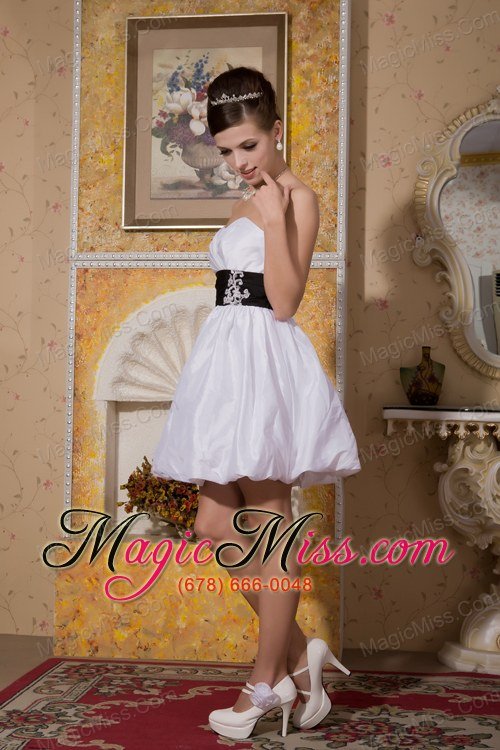 wholesale modest a-line sweetheart mini-length taffeta sash wedding dress