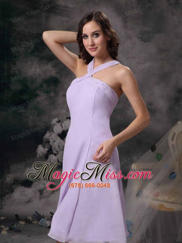 wholesale lilac empire v-neck mini-length chiffon prom / homecoming dress