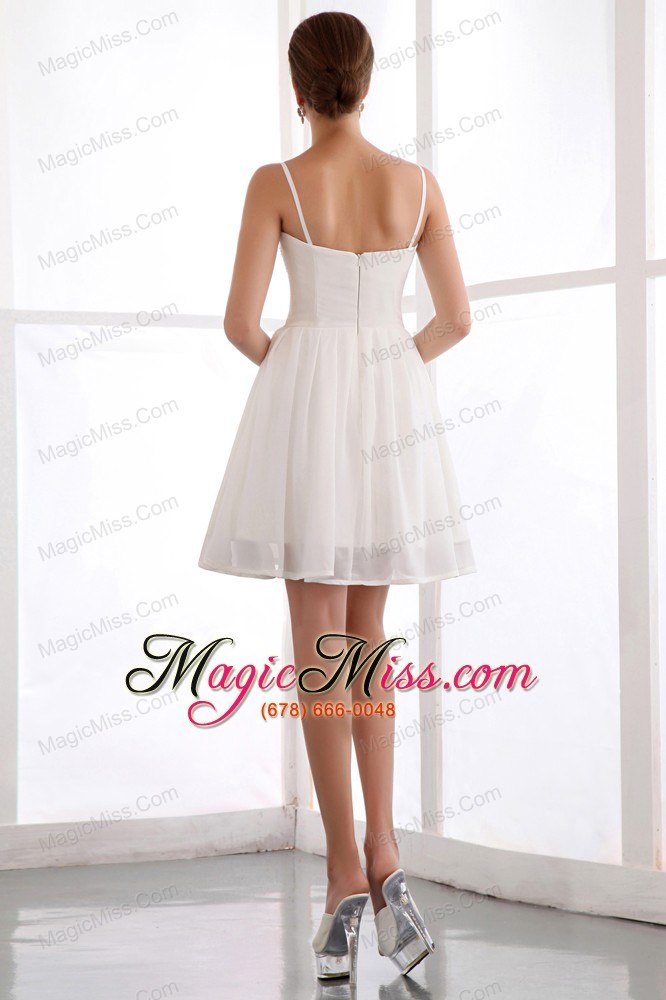 wholesale white a-line straps mini-length chiffon sequins prom dress