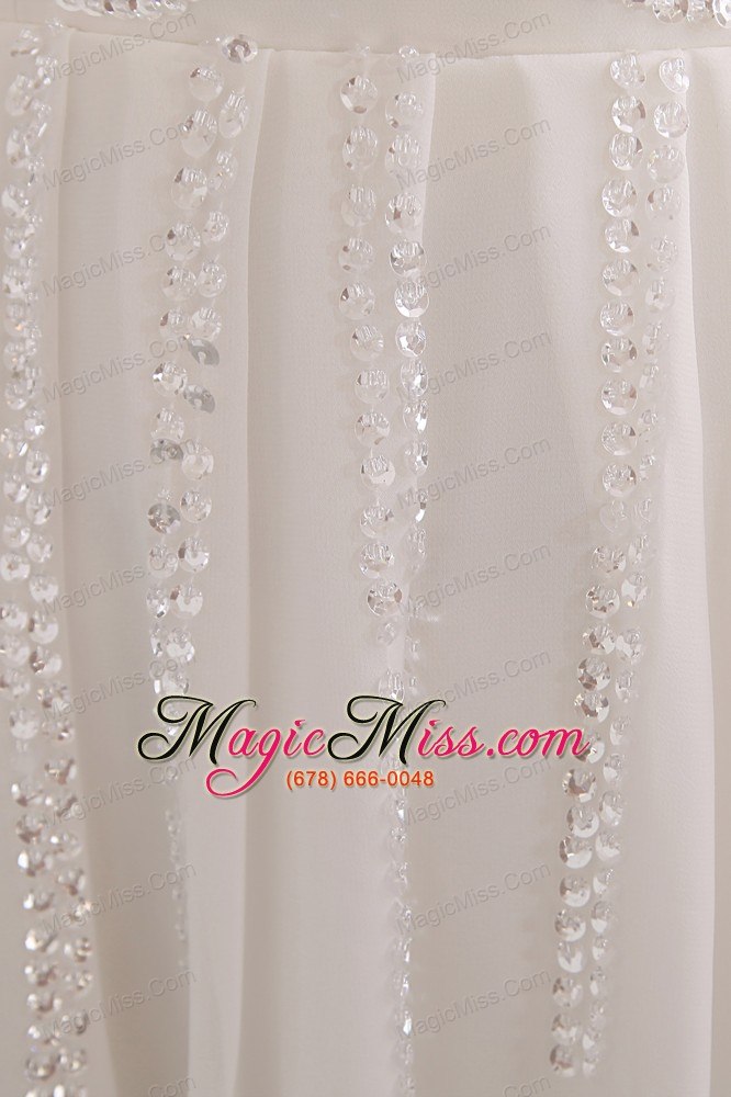 wholesale white a-line straps mini-length chiffon sequins prom dress