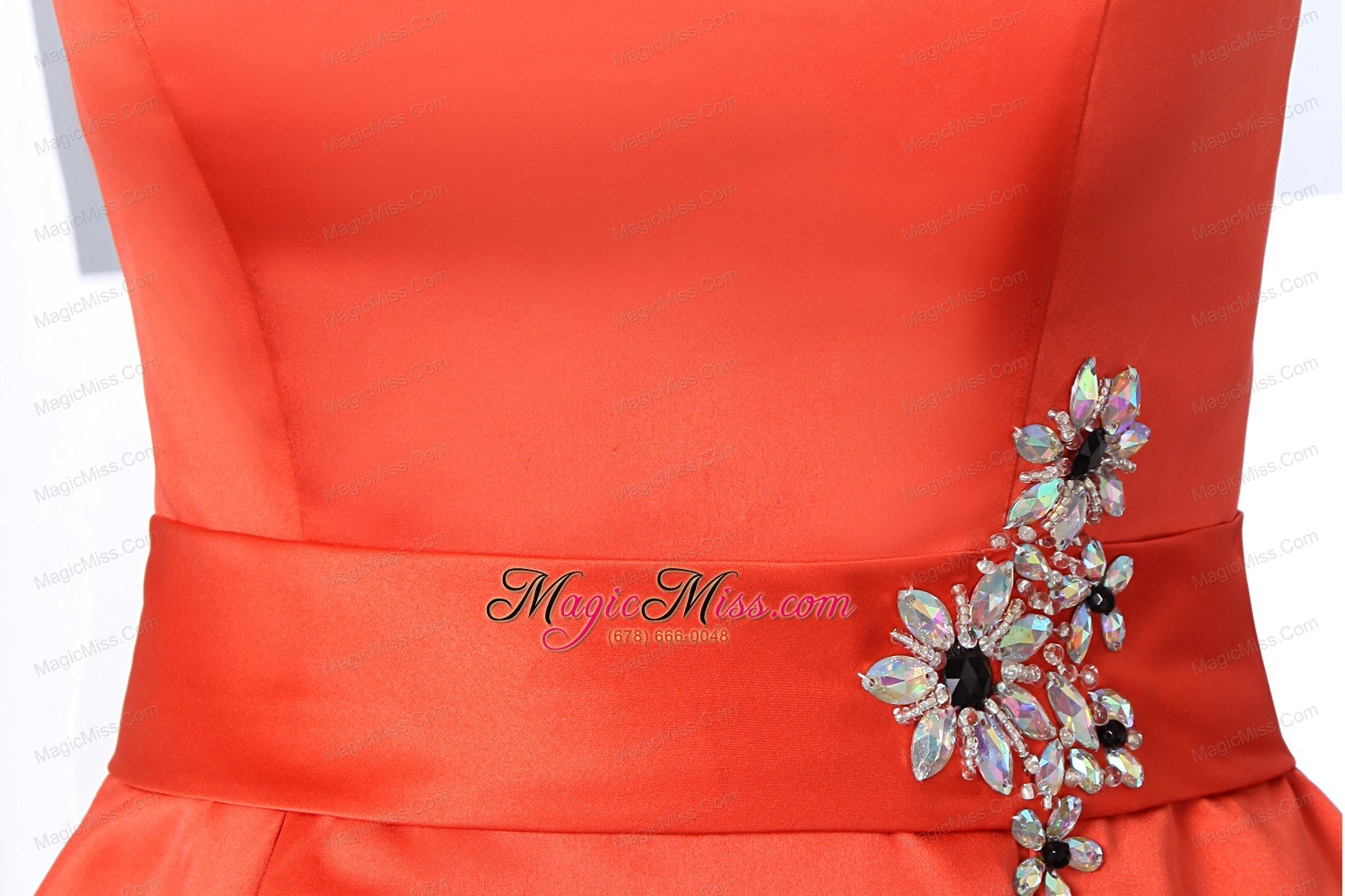 wholesale orange red a-line bateau mini-length taffeta beading prom dress