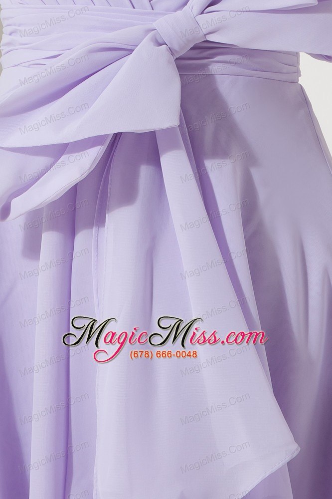 wholesale lilac empire sweetheart mini-length chiffon bowknot prom / homecoming dress