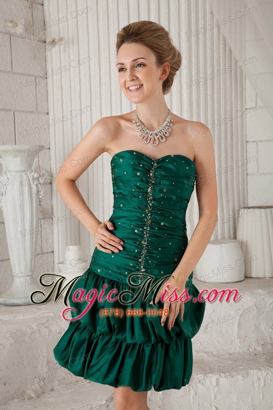 wholesale green column / sheath sweetheart knee-length taffeta beading prom / homecoming dress