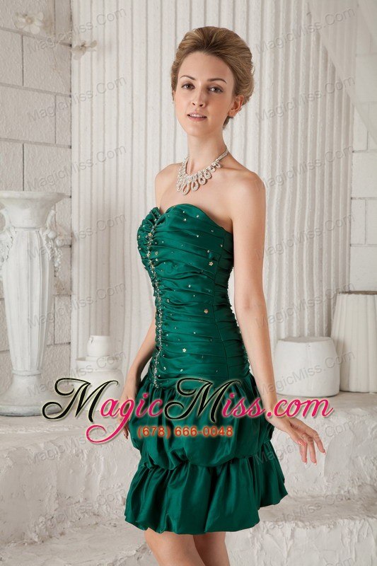 wholesale green column / sheath sweetheart knee-length taffeta beading prom / homecoming dress