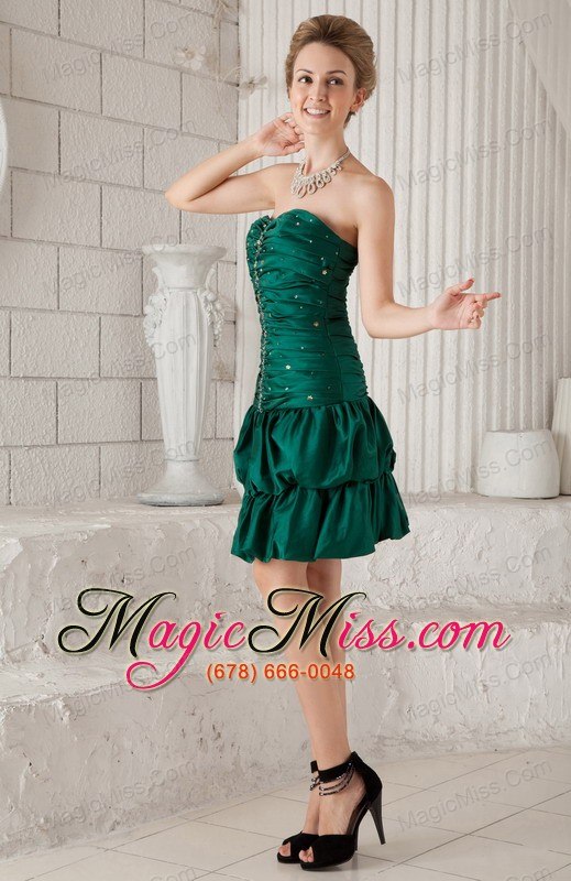 wholesale green column / sheath sweetheart knee-length taffeta beading prom / homecoming dress