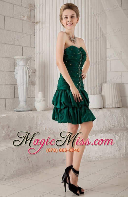 wholesale green column / sheath sweetheart knee-length taffeta beading prom / homecoming dress